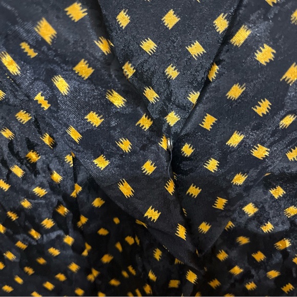 Ms. RUSS Navy and Gold Patterned Blouse - Picture 5 of 8